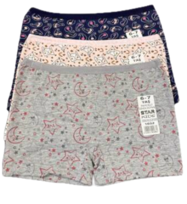 STAR 3 LÜ ASORTİ KIZ ÇOCUK BOXER KÜLOT - Star
