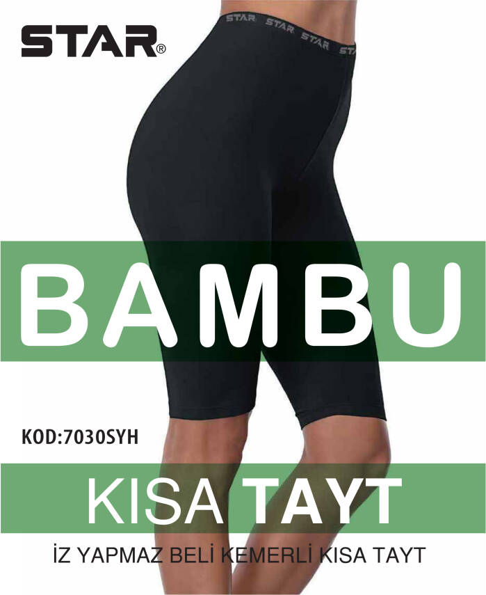 STAR 3 LÜ BAMBU KADIN DİZ ÜSTÜ KISA TAYT - 1
