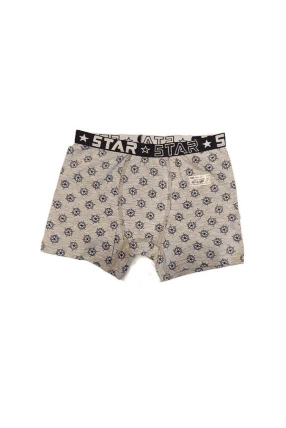 STAR 3 LÜ ERKEK ÇOCUK BELİ KEMERLİ DESENLİ BOXER - 11