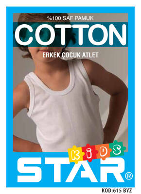 STAR 3 LÜ ERKEK ÇOCUK SAF PAMUK ATLET - Star