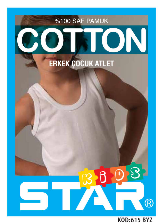 STAR 3 LÜ ERKEK ÇOCUK SAF PAMUK ATLET - 1