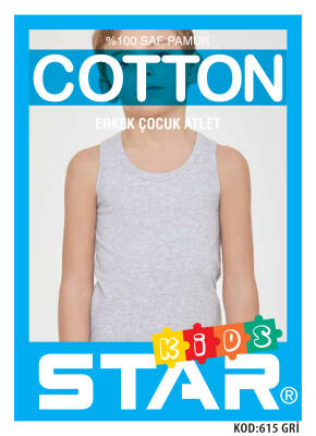 STAR 3 LÜ ERKEK ÇOCUK SAF PAMUK ATLET GRİ