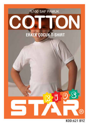 STAR 3 LÜ ERKEK ÇOCUK SAF PAMUK SIFIR YAKA T-SHİRT - Star