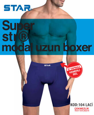 STAR 3 LÜ ERKEK MODAL KEMERLİ UZUN BOXER - Star