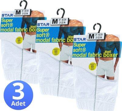 STAR 3'LÜ ERKEK MODAL PAMUKLU KEMER BİYELİ BOXER - 2