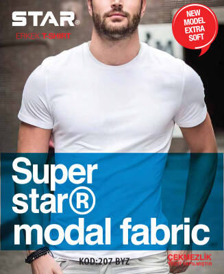 STAR 3 LÜ ERKEK MODAL SIFIR YAKA KISAKOL BASİC T-SHİRT BEYAZ
