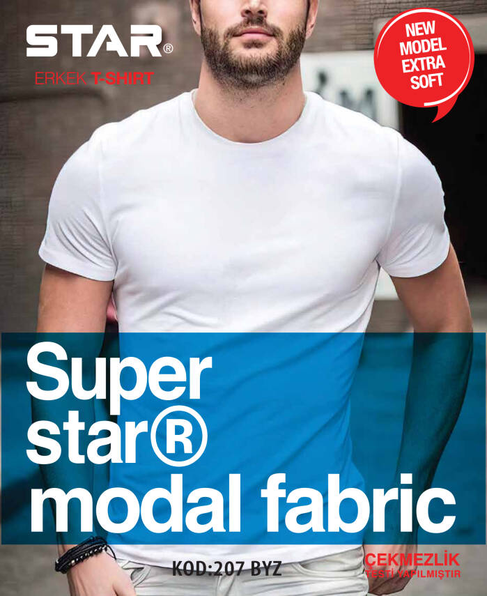 STAR 3 LÜ ERKEK MODAL SIFIR YAKA KISAKOL BASİC T-SHİRT - 2
