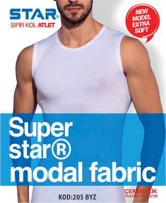 STAR 3 LÜ ERKEK MODAL SIFIR YAKA SIFIRKOL T-SHİRT BEYAZ