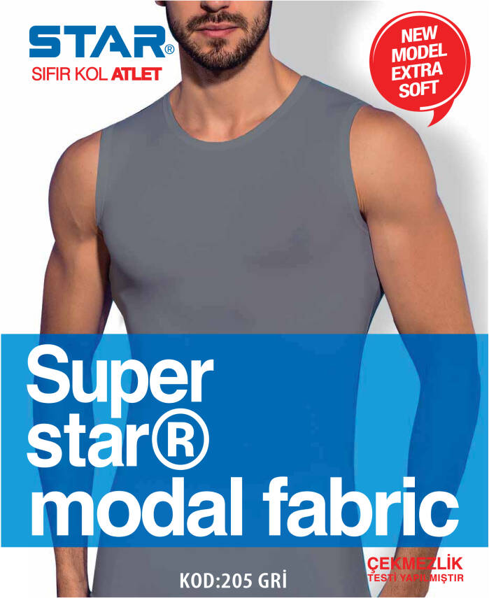 STAR 3 LÜ ERKEK MODAL SIFIR YAKA SIFIRKOL T-SHİRT - 3