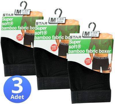 STAR 3'LÜ ERKEK ORGANİK BAMBU BELİ KEMERLİ BOXER - 2