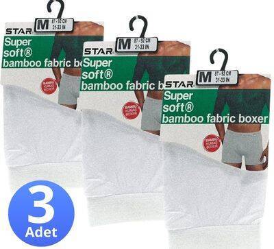 STAR 3'LÜ ERKEK ORGANİK BAMBU BELİ KEMERLİ BOXER - 2