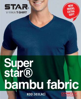 STAR 3 LÜ ERKEK ORGANİK BAMBU KISAKOL V YAKA BASİC T-SHİRT LACİVERT