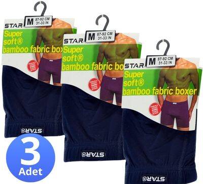 STAR 3'LÜ ERKEK ORGANİK BAMBU PAMUKLU KEMER BOXER - 2