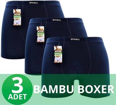 STAR 3'LÜ ERKEK ORGANİK BAMBU PAMUKLU KEMER BOXER - 1