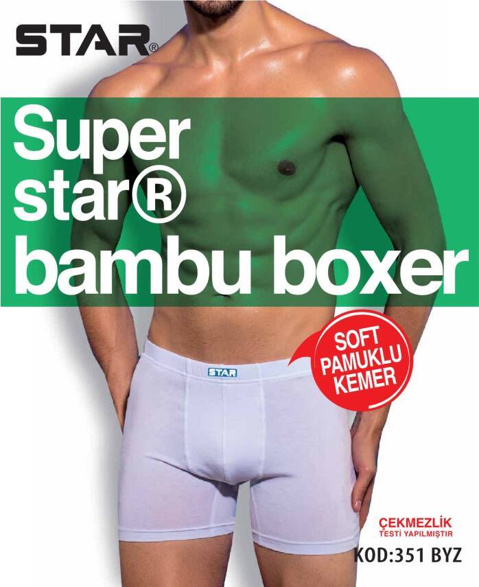 STAR 3'LÜ ERKEK ORGANİK BAMBU PAMUKLU KEMER BOXER - 3