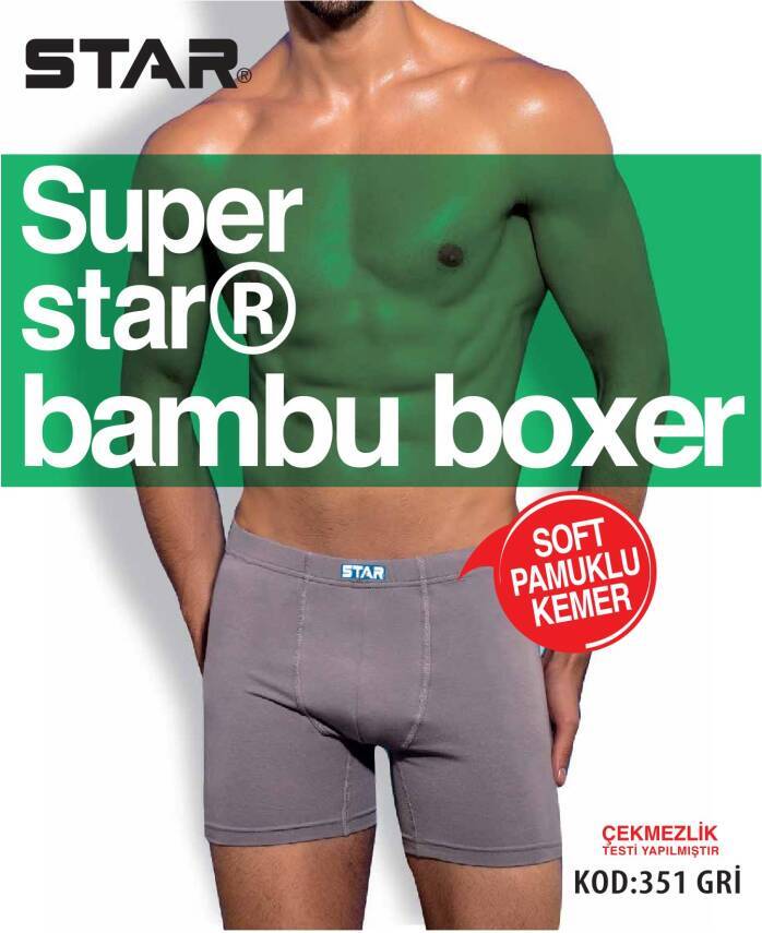 STAR 3'LÜ ERKEK ORGANİK BAMBU PAMUKLU KEMER BOXER - 3