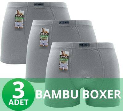 STAR 3'LÜ ERKEK ORGANİK BAMBU PAMUKLU KEMER BOXER - Star