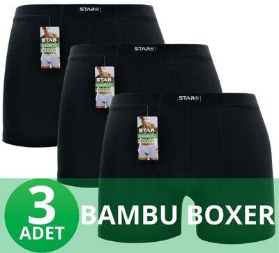 STAR 3'LÜ ERKEK ORGANİK BAMBU PAMUKLU KEMER BOXER - 1