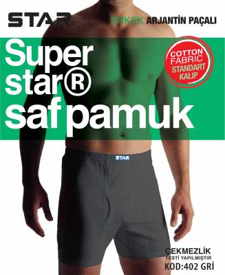 STAR 3 LÜ ERKEK SAF PAMUK PAÇALI KÜLOT GRİ