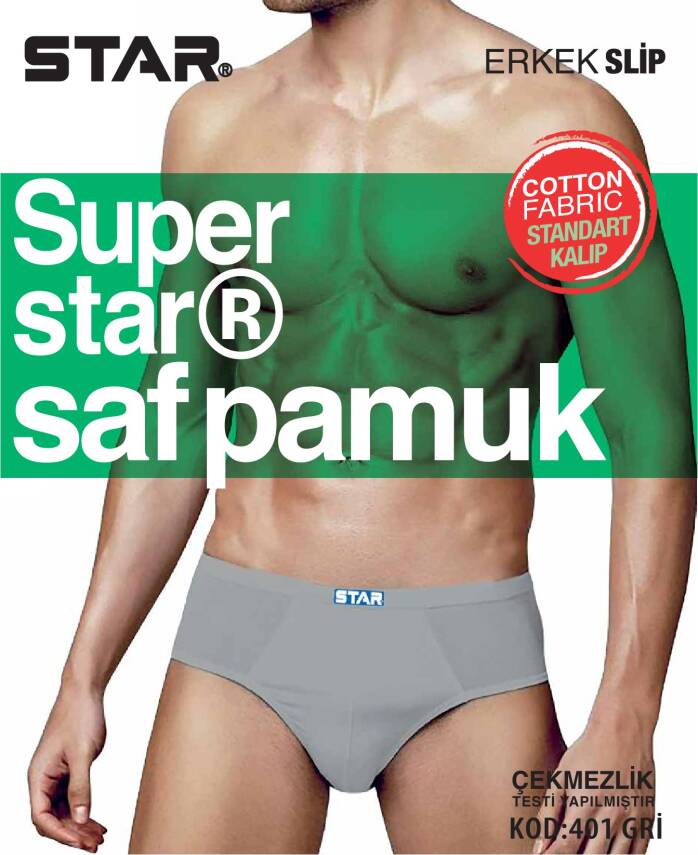 STAR 3 LÜ ERKEK SAF PAMUK SLİP KÜLOT - 3