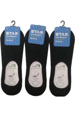 STAR 3 LÜ ERKEK SİYAH ORGANİK BAMBU BABET ÇORAP - Star