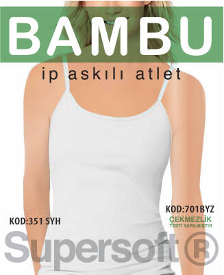 STAR 3 LÜ KADIN BAMBU İP ASKILI ATLET BEYAZ