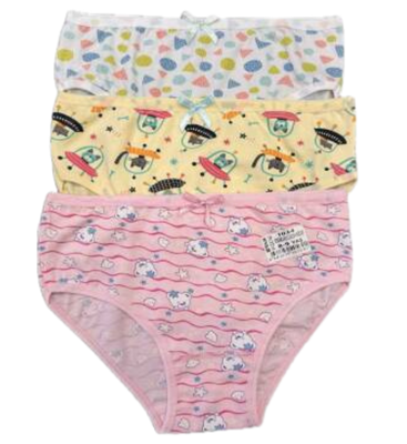 STAR 3 LÜ KIZ ÇOCUK DESENLİ SLİP KÜLOT - 1