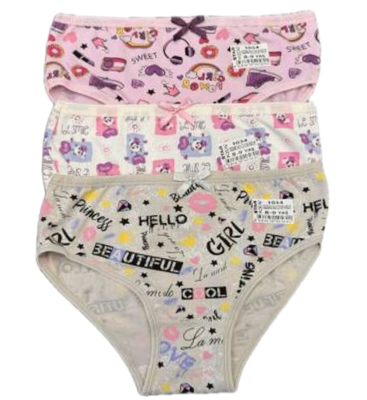STAR 3 LÜ KIZ ÇOCUK DESENLİ SLİP KÜLOT - Star