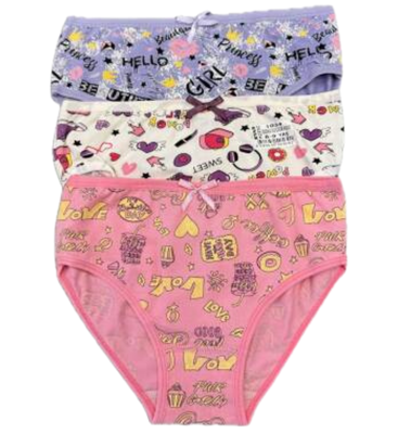 STAR 3 LÜ KIZ ÇOCUK DESENLİ SLİP KÜLOT - Star