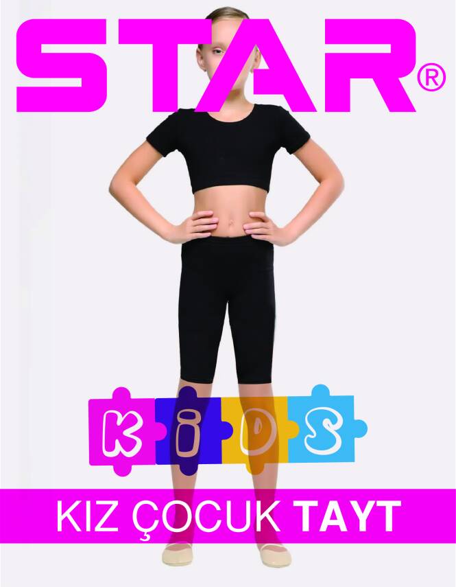 STAR 3 LÜ KIZ COCUK SAF PAMUK DİZ ÜSTÜ KISA TAYT - 2