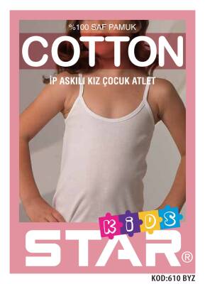 STAR 3 LÜ KIZ ÇOCUK SAF PAMUK İP ASKILI ATLET - Star