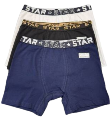 STAR 3LÜ ASORTİ ERKEK ÇOCUK BELİ KEMERLİ LYCRALI BOXER - 1