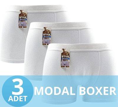 STAR 3'LÜ ERKEK MODAL BELİ KEMERLİ BOXER - 1