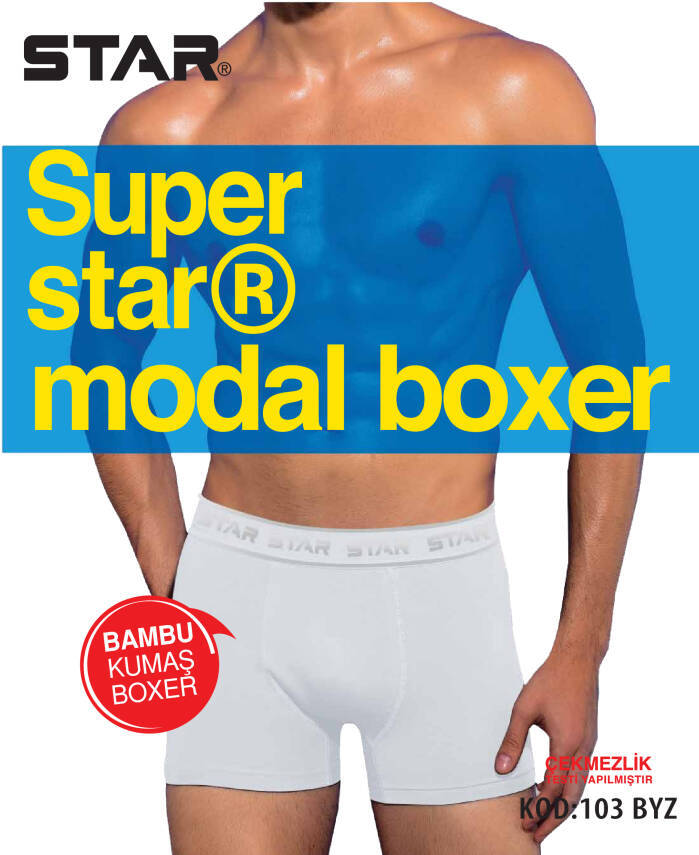 STAR 3'LÜ ERKEK MODAL BELİ KEMERLİ BOXER - 3