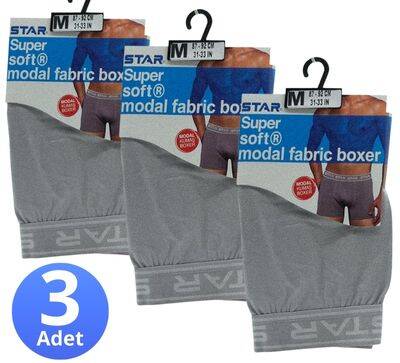 STAR 3'LÜ ERKEK MODAL BELİ KEMERLİ BOXER - 2