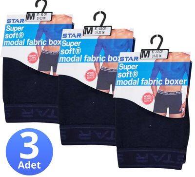 STAR 3'LÜ ERKEK MODAL BELİ KEMERLİ BOXER - 2