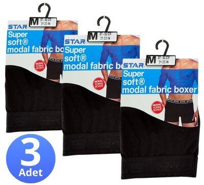 STAR 3'LÜ ERKEK MODAL BELİ KEMERLİ BOXER - 2