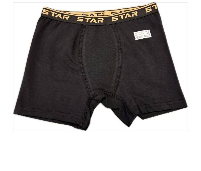 STAR 3LÜ SİYAH ERKEK ÇOCUK BELİ KEMERLİ LYCRALI BOXER - 1
