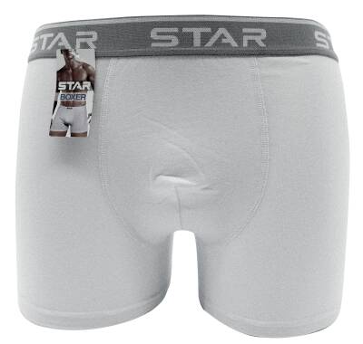 STAR BEYAZ PAMUKLU ESNEK KEMERLİ BOXER 