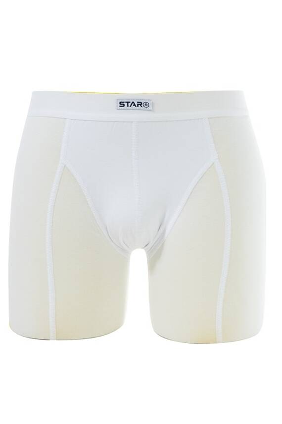 STAR ERKEK BEYAZ MODAL BELİ KEMERLİ UZUN BOXER - 2