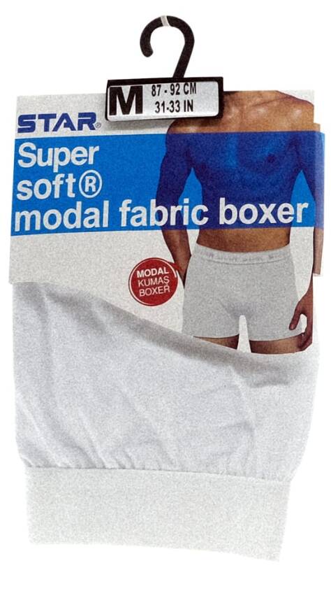 STAR ERKEK BEYAZ MODAL KEMERLİ BOXER - 3
