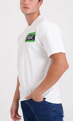 STAR ERKEK BEYAZ OVERSİZE HELLO STAR BASKILI T-SHİRT - Star