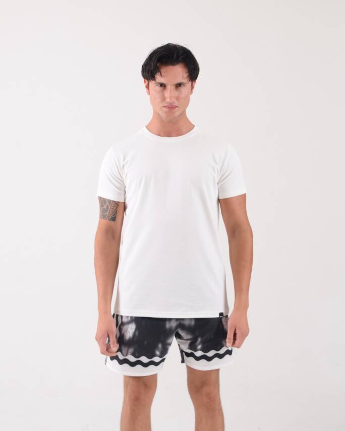 STAR ERKEK BEYAZ REGULAR KESİM BASİC T-SHİRT - 2