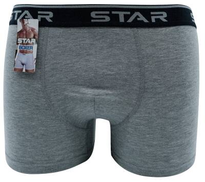 STAR GRİ PAMUKLU ESNEK KEMERLİ BOXER 