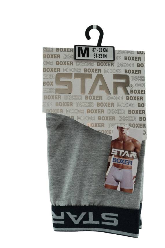 STAR GRİ PAMUKLU ESNEK KEMERLİ BOXER - 2