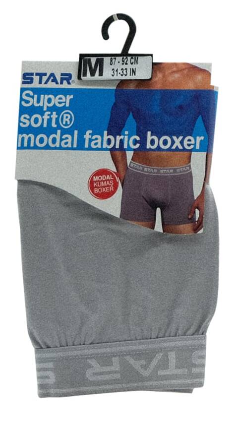 STAR ERKEK GRİ MODAL KEMERLİ BOXER - 3