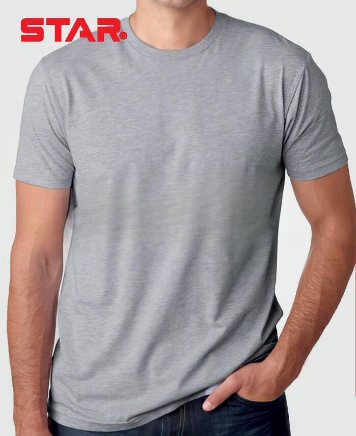 STAR ERKEK GRİ SAF PAMUK SIFIR YAKA KISAKOL T-SHİRT ( FANİLA ) - 2