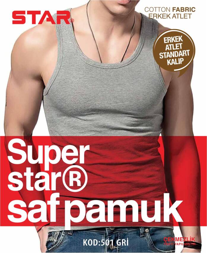 STAR ERKEK GRİ SAF PAUK ATLET - 1