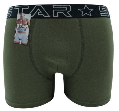 STAR HAKİ PAMUKLU ESNEK KEMERLİ BOXER 