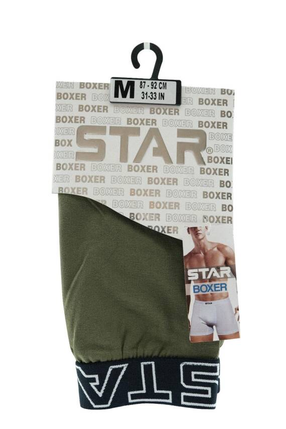 STAR HAKİ PAMUKLU ESNEK KEMERLİ BOXER - 2